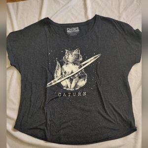 Gray Caturn Graphic T-Shirt